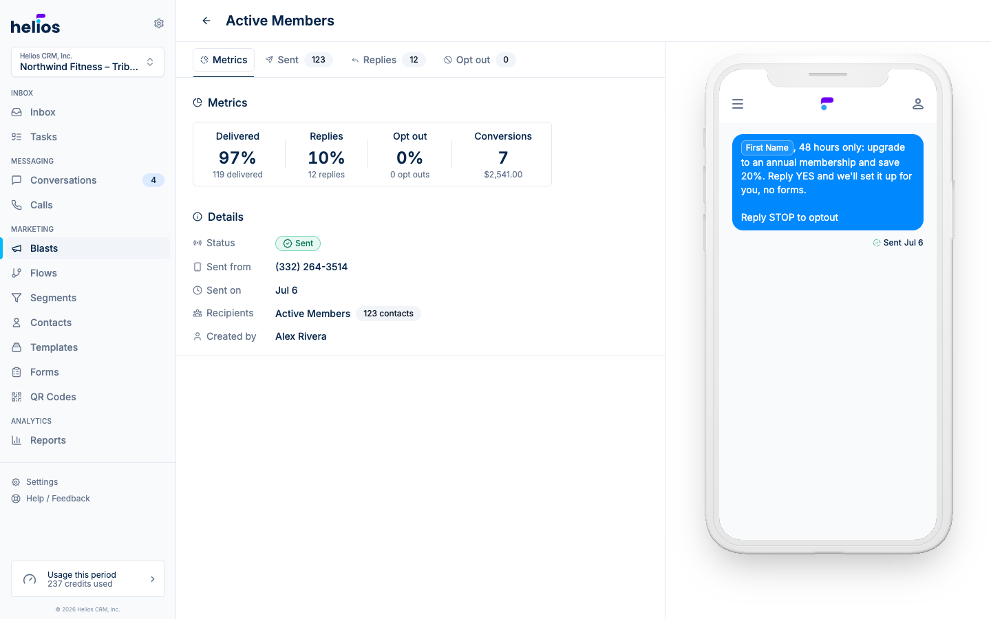 Blast metrics