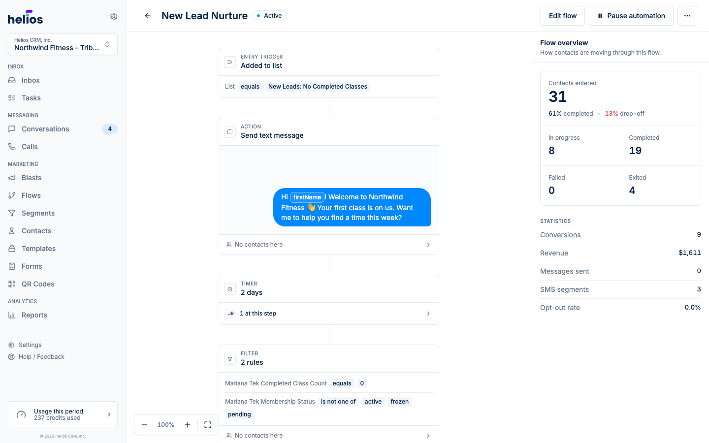 The flow editor