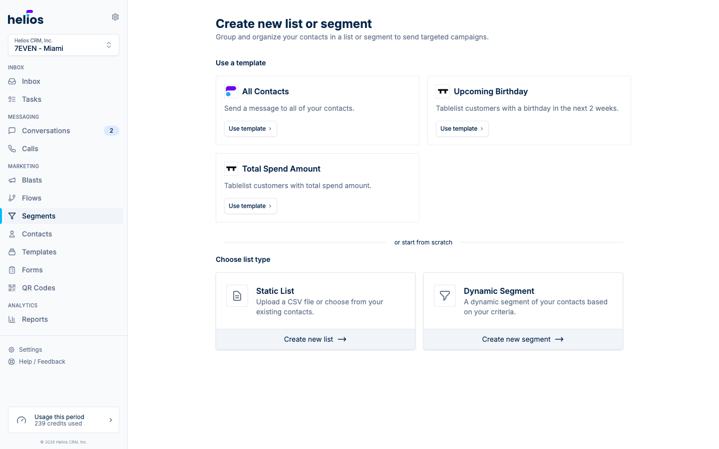 Segment templates powered by integration data